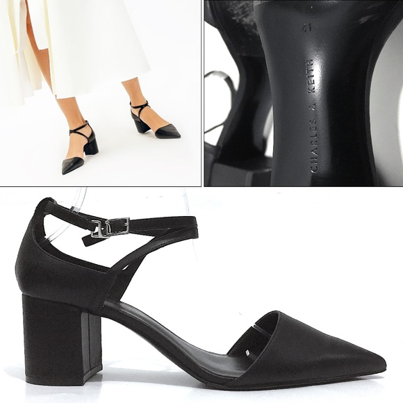 charles and keith black heels